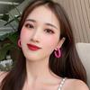 Earrings for Women Popular Earrings Painless Pink Thick Large 40mm Hoop Earrings Resin Earrings Miyabi Grace Miyabi Grace Non-pierced Non-pierced