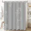 Modern Simple Style White Flower Pattern Shower Curtain for Bathroom Decor Customizable Size Waterproof Fabric Shower Curtains w