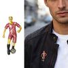 Vibrant Soccer Enamel Brooch Football Player Jewelry Elegant Clothing Accessory For Outfit Enhancement