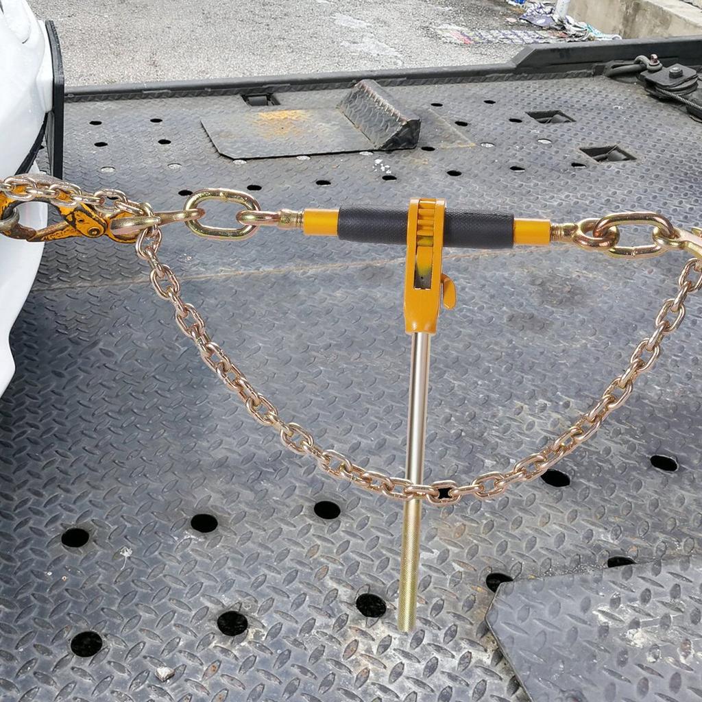 Ratchet Chain Binder 2PCS, 3/8"-1/2" Heavy Duty Load Binders, with G80 Chains 12000 lbs Secure Load Limit, Labor-saving Anti-skid Handle, Tie Down