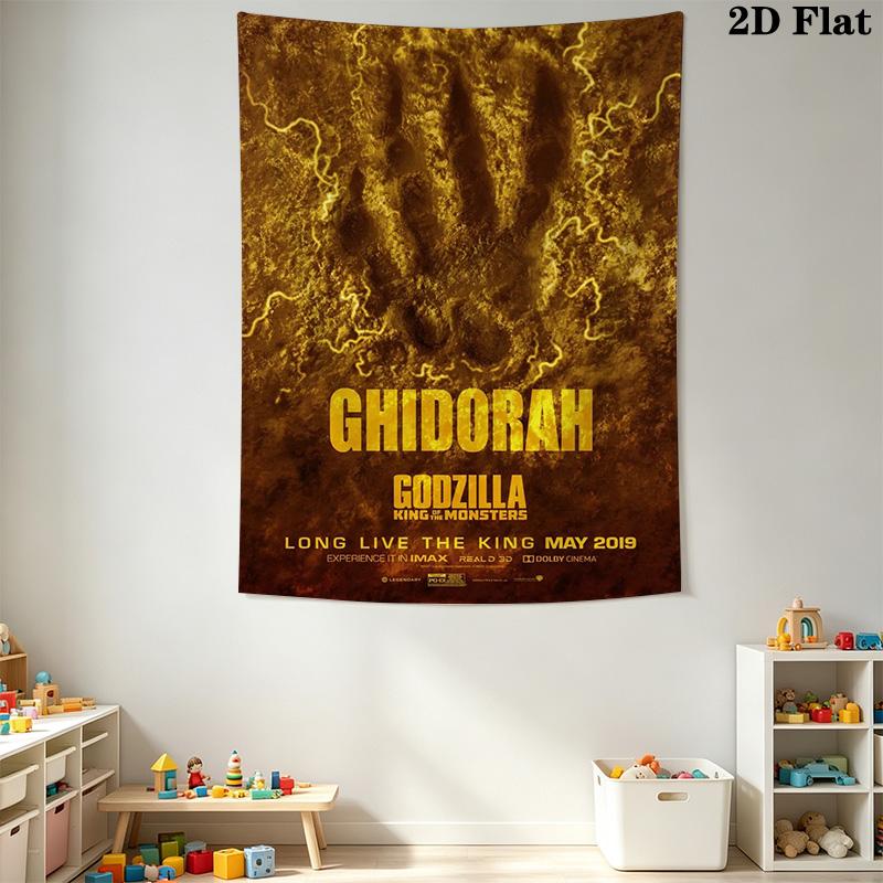 Godzilla Monsters Tapestry Background Cloth Wallmounted Background Cloth Christmas Gift Wall Decoration