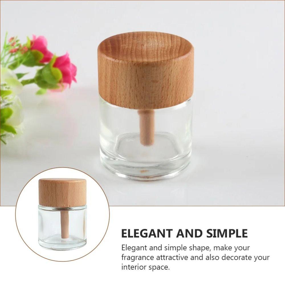 Refillable Diffuser Bottles with Wooden Cap Creative Aromatherapy Bottle  Room