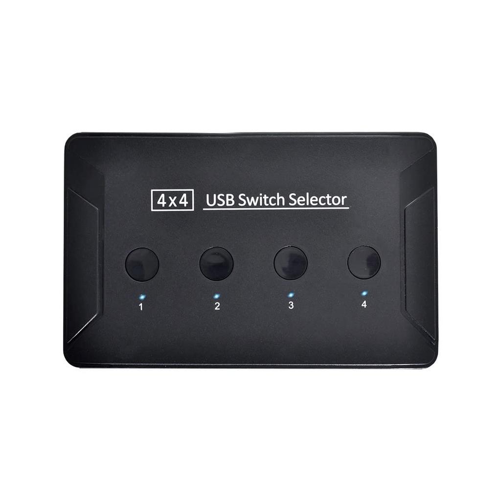 Cablecc KVM USB Selector de Interruptor 4 Puertos Compartir 4 Dispositivos para PC Teclado Ratón Escáner Impresora 3.0