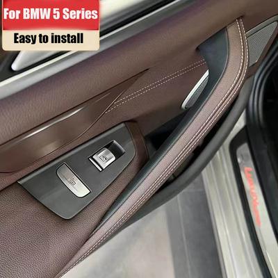 2 szt. Panel drzwi wewnętrznych osłony klamek podłokietnik z włókna węglowego tapicerka ochronna do BMW serii 5 G30 G38