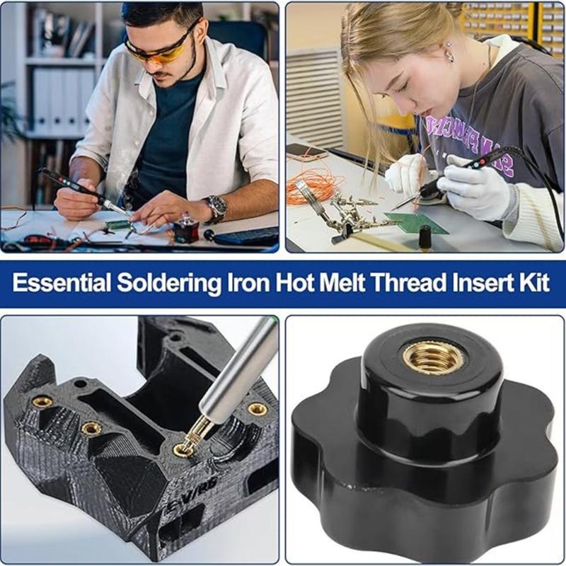 

137Pcs Adjustable Temperature Soldering Iron 80W LED With Threaded Inserts Brass Tip Set For Soldering Application China Mainland