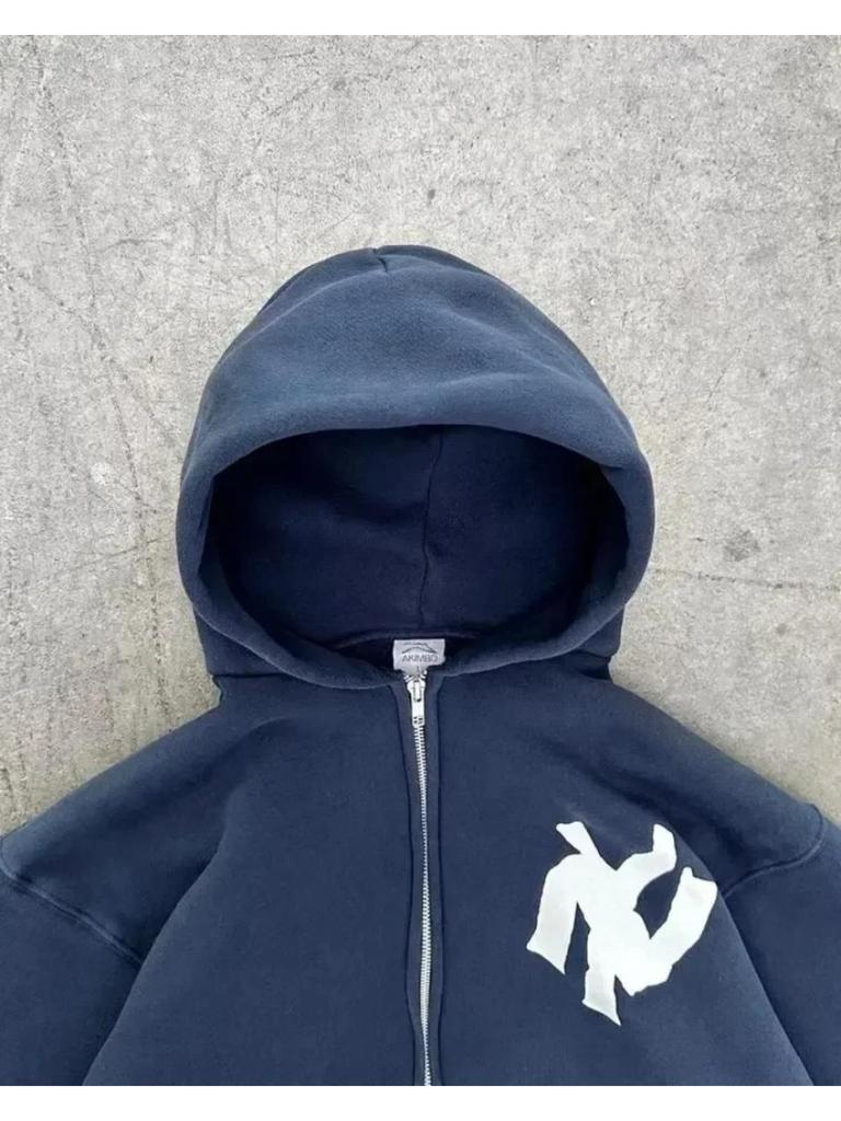 GLYDE Harajuku Retr Nový Vzor Tisk Kvetoucí Svetr Mikina s Kapucí Y2K Street Hip-Hop Ležérní Volná Mikina Párový Vrchol
