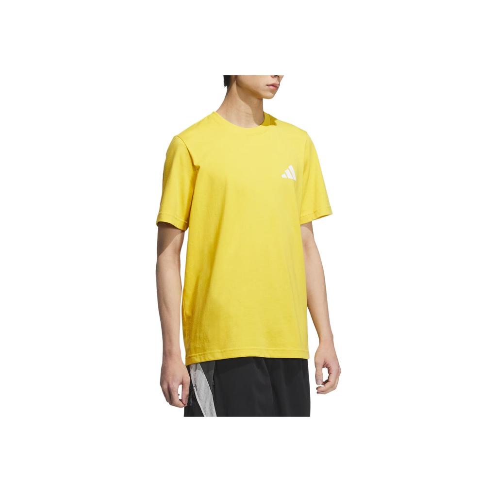 Adidas Graphic Short Sleeve T-Shirt Soft Skin-Friendly Solid Color Comfortable Lightweight Unisex Tops Yellow KC3061