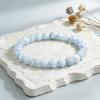 5A Natural Stone Aquamarine Blue Chalcedony Beads Bracelets Women Original Reiki Healing Round Stone Strand Bangles Friend Gift