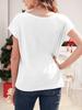 Women's Boat Neck Cap Sleeve Top Loose Fit Lightweight Basic Casual Tee