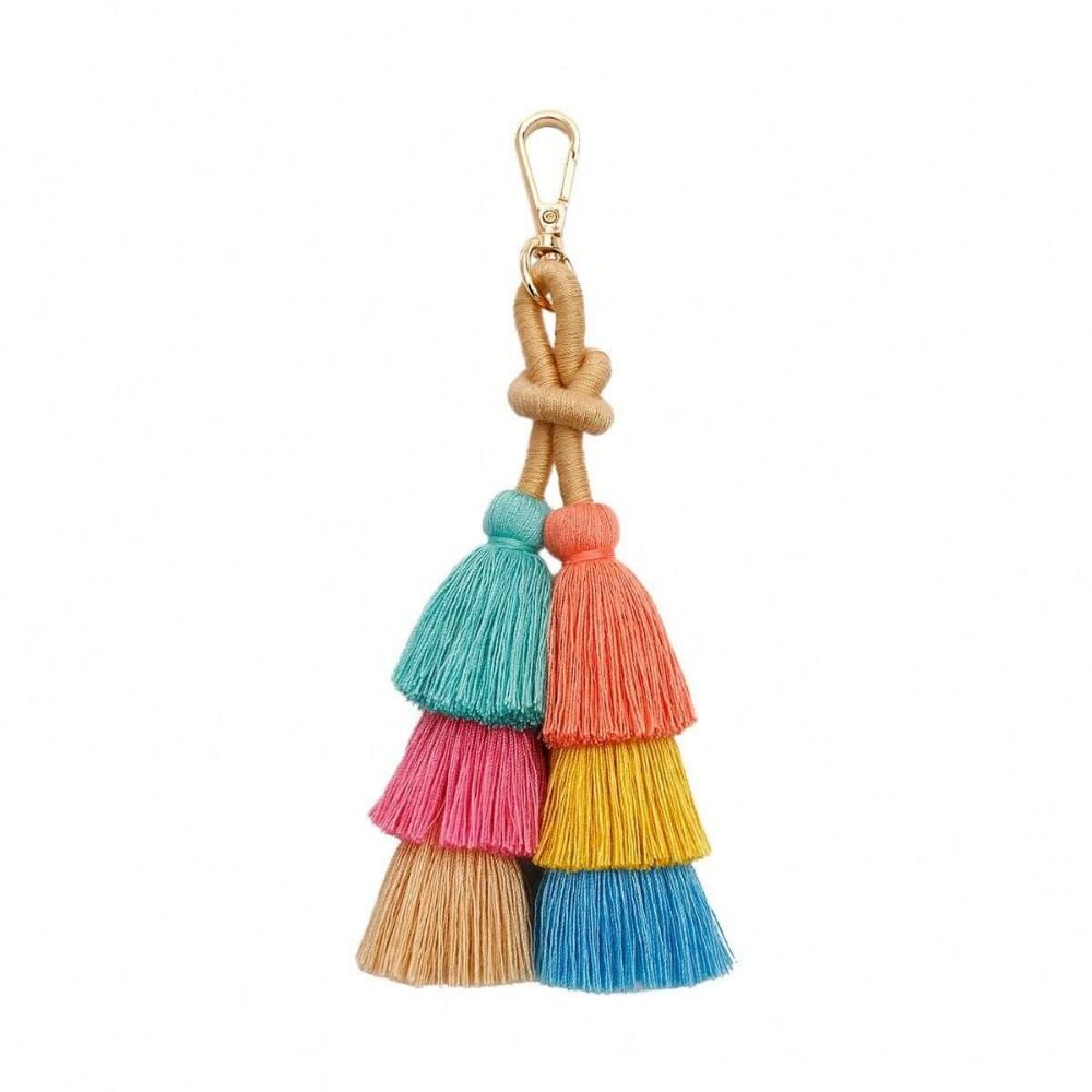 Bohemia Three-layer Tassel Pendant Exquisite Gradient Colors Key Ring  Party Favors