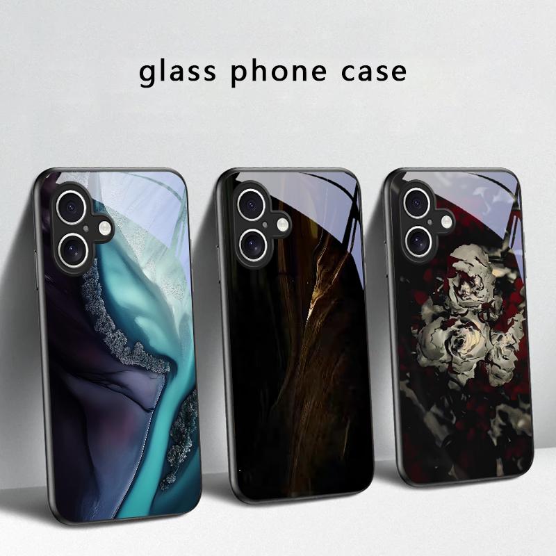 Bark texture texture For iPhone 17 Air 16 E 15 Plus 14 Pro Max 13 12 mini 11 5 6 7 8 Plus XR XS Max SE Black Glass Phone Case