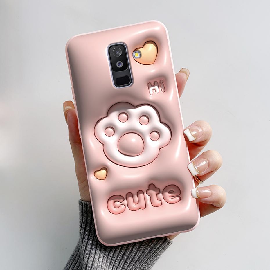 Painted Case For Samsung Galaxy A6 Plus Covers For Samsung A7 2018 A750 Cases For Samsung A9 2018 Cute Cartoon Protective Coques