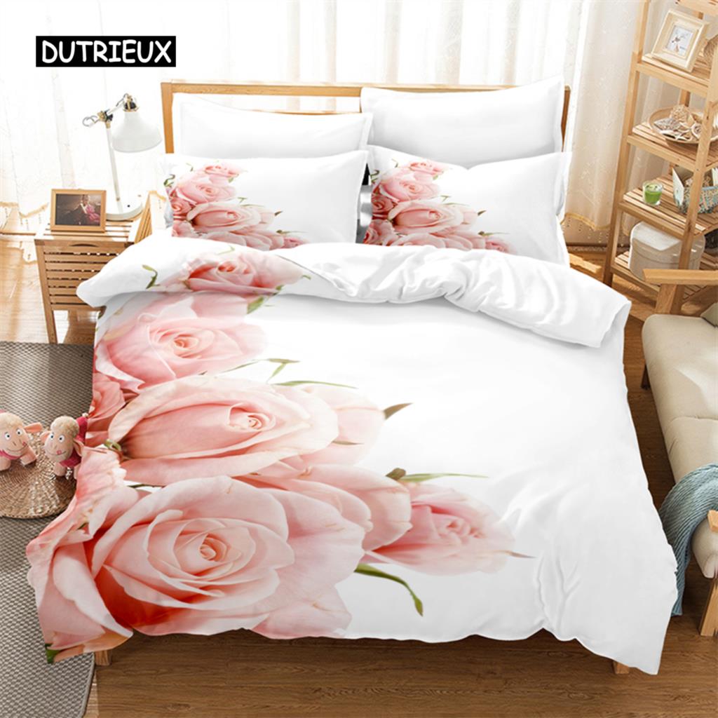 Beautiful Flowers Bedding Set Duvet Cover Set 3d Bedding Digital Printing Bed Linen Queen Size Bedding Sets Fashion Design