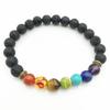 Armband - OEM - 7 Chakren - Lavaperlen - Verstellbar - Unisex