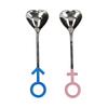 Innovative Heart Shaped Couple Spoon 304 Stainless Steel Spoon for Kitchen Home RestaurantBlue Pink Silver