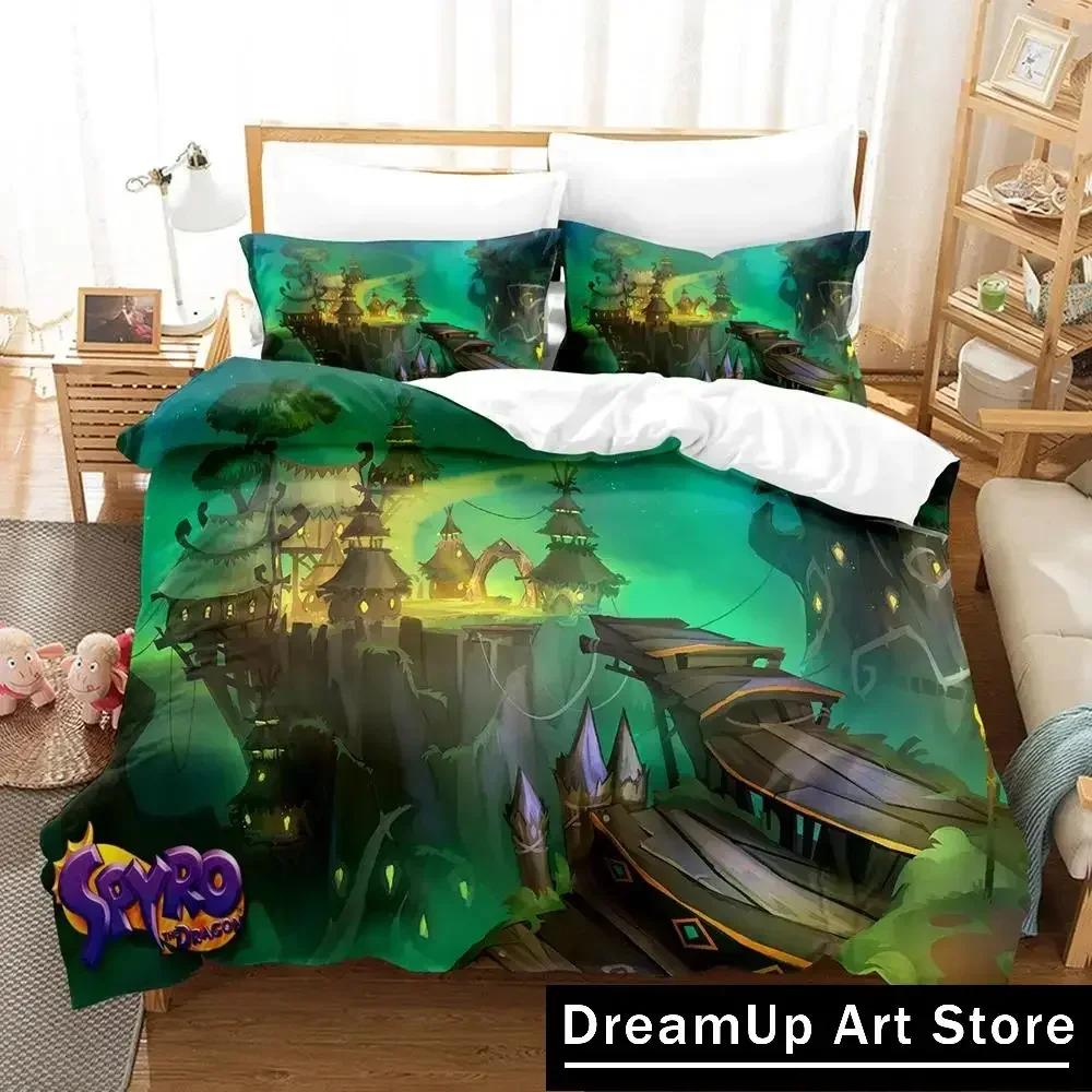 Game Spyro Dragon Reignited Trilogy Bedding Set Boys Girls Twin Queen Full Size Duvet Cover Pillowcase Bed Adult Bedroom