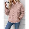Autumn and Winter Women's Pullover Jacquard Hooded Loose Plush Hoodie