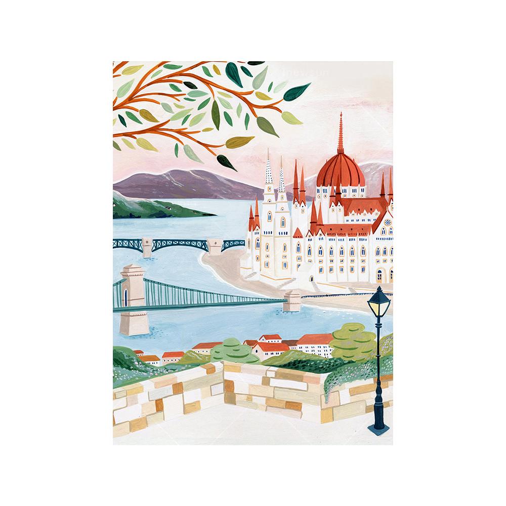 Nordic Travel City Poster Italian Paris Rome Marrakech Landscape Art Canvas Painting Housewarming Gift Wall Pictures Home Decor