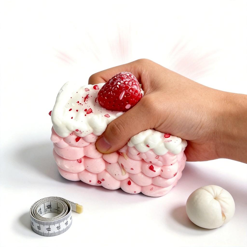 Food Grade Silicone Strawberry Cream Stack Stress Relief Toy For Kids And Adults