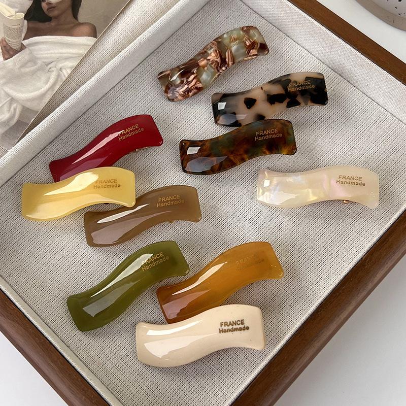 Retro Simple Wavy Acetate Shape Hair Clips Woman Girls Sweet Exquisite HairPins Colorful Barrettes Fashion Hair Accessories New