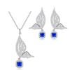 Butterfly Zircon Set, Environmentally Friendly Copper Electroplated Platinum Pure Needle Earrings Necklace Two-Piece Chain.