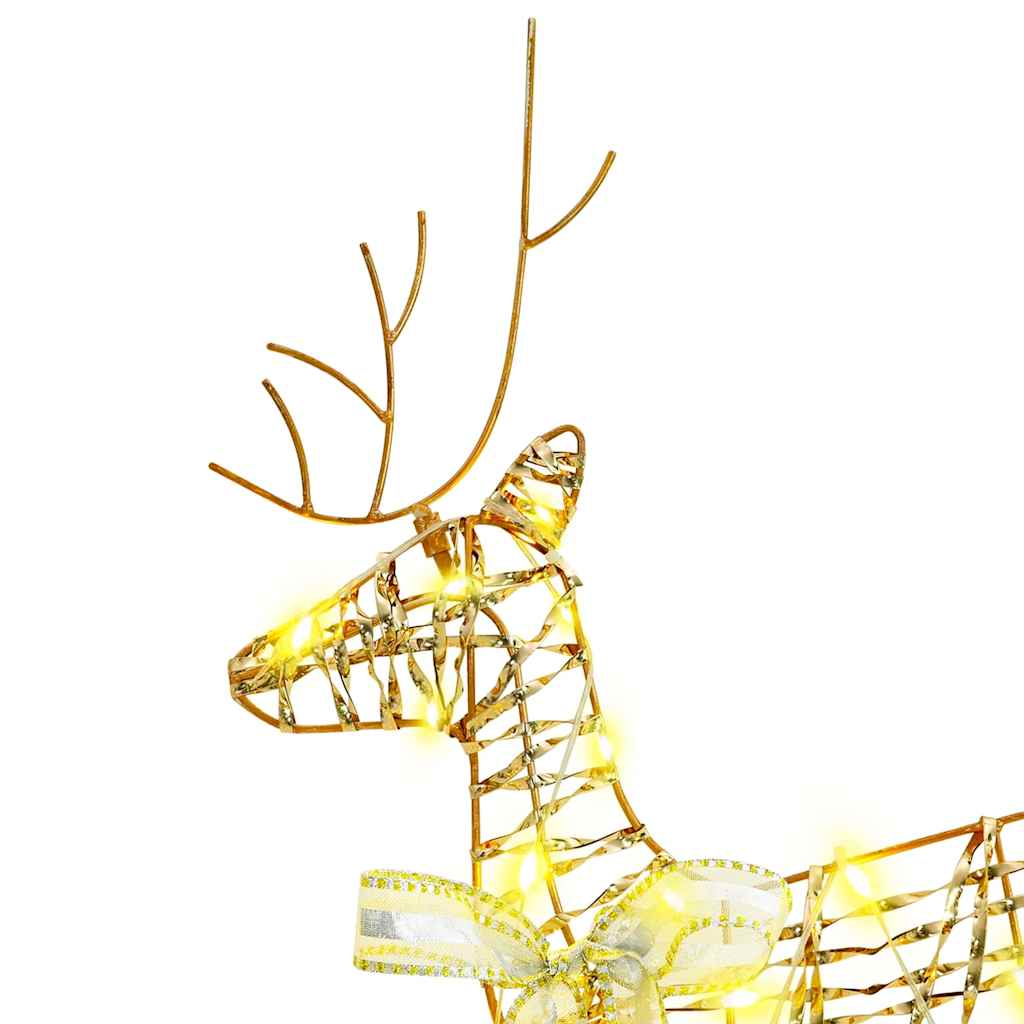 LED Deer with 40 LEDs 7 Pcs Gold PET