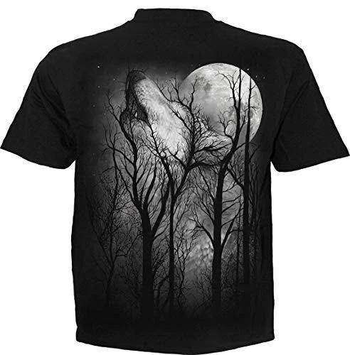 Spiral - FOREST WOLF (Unisex Black Short Sleeve T-Shirts) Small