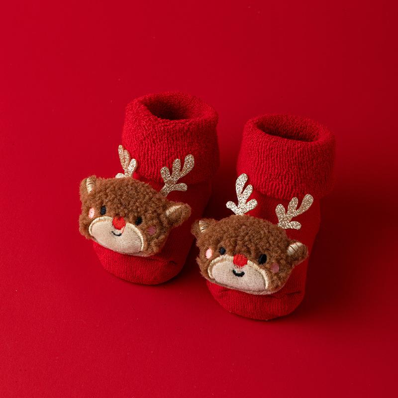 Newborn Cotton Winter Autumn Baby Girls Boys Kids Socks Infant Christmas Santa Claus Terry Warm Slippers Children Sock 0-3 Years