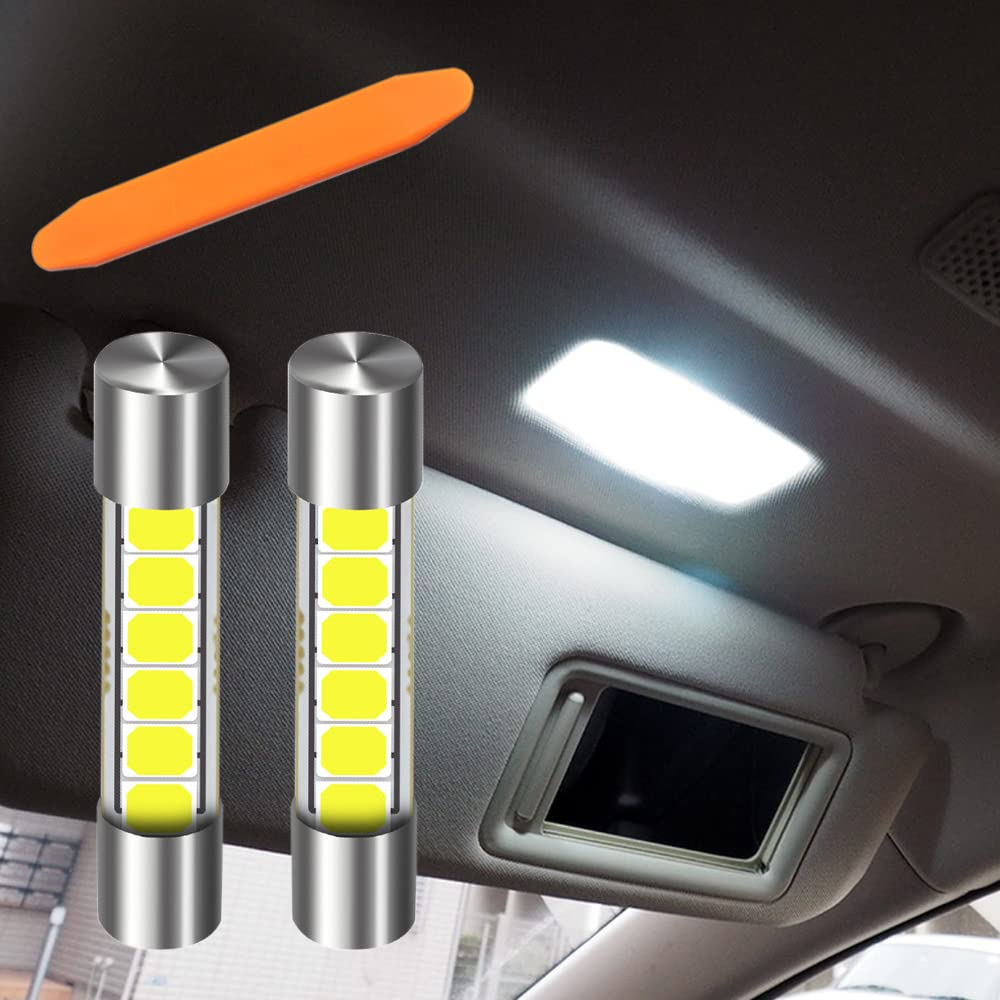 Compatible with Wagon R LED Vanity x SMD2835 LED Interior Visor Set MH23S/MH34S/MH44S, Lamps, T6.3 29mm, 6-LED Chip, Barrel-Shaped, Bulbs, DC12V,