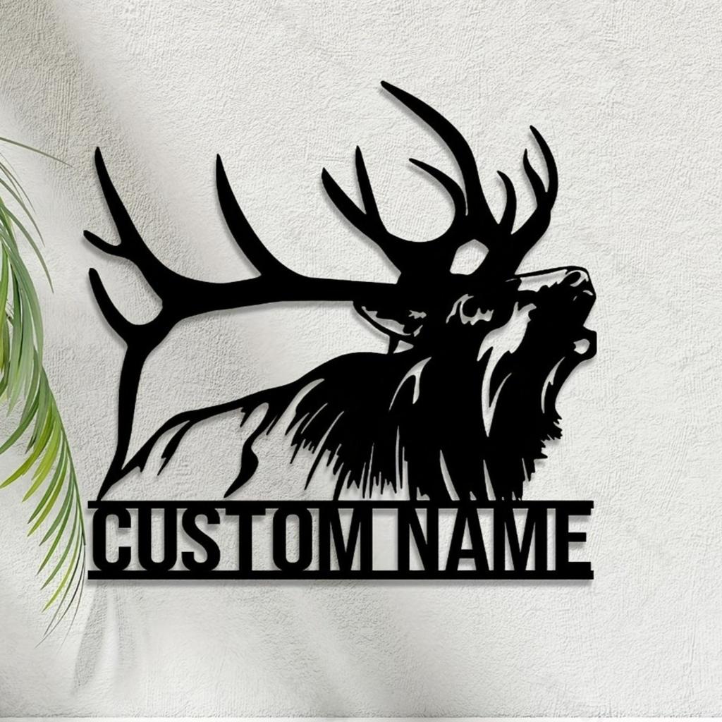 Custom Metal Sign Deer Silhouette Surname Decor Hot Sale for Home Garden