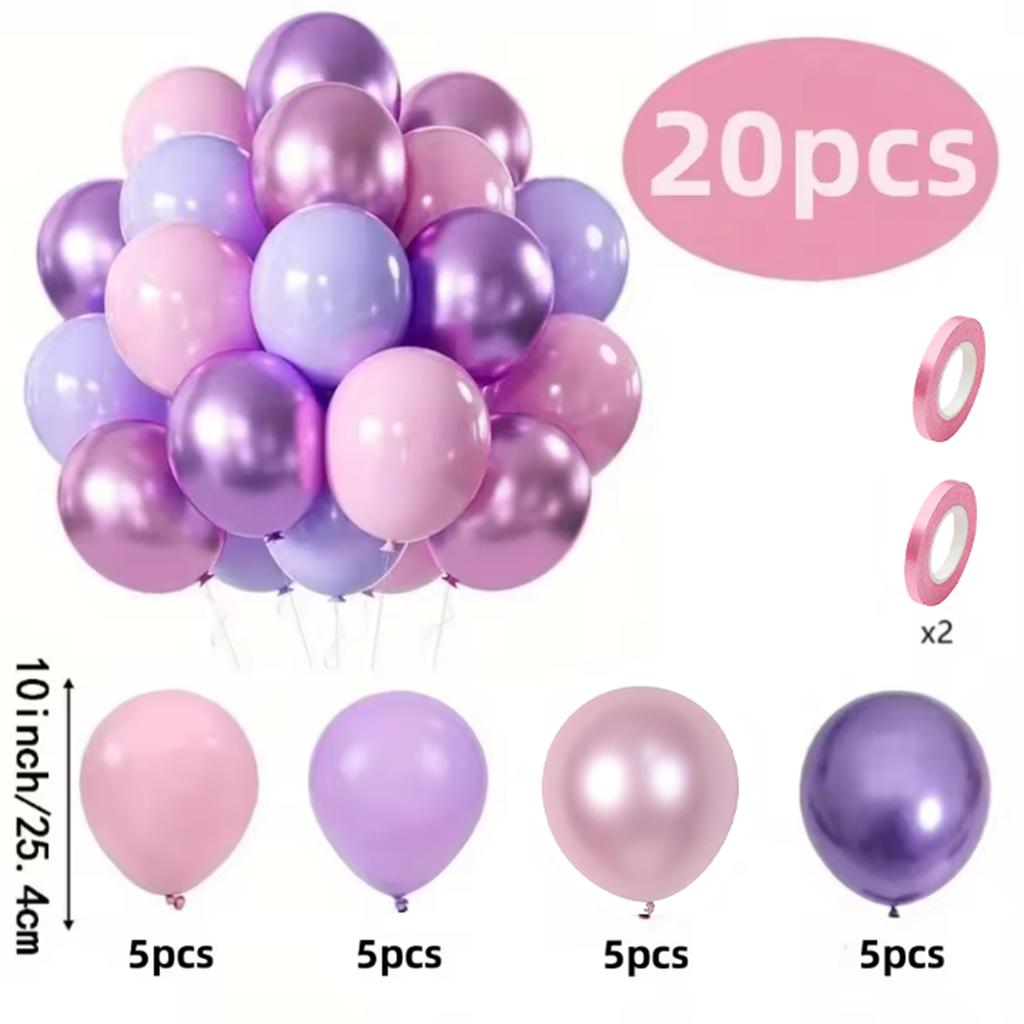 10inch Pink and Purple Latex Balloon Set, Suitable for Weddings, Birthdays, Themed Parties,pre Wedding Parties,family Gatherings
