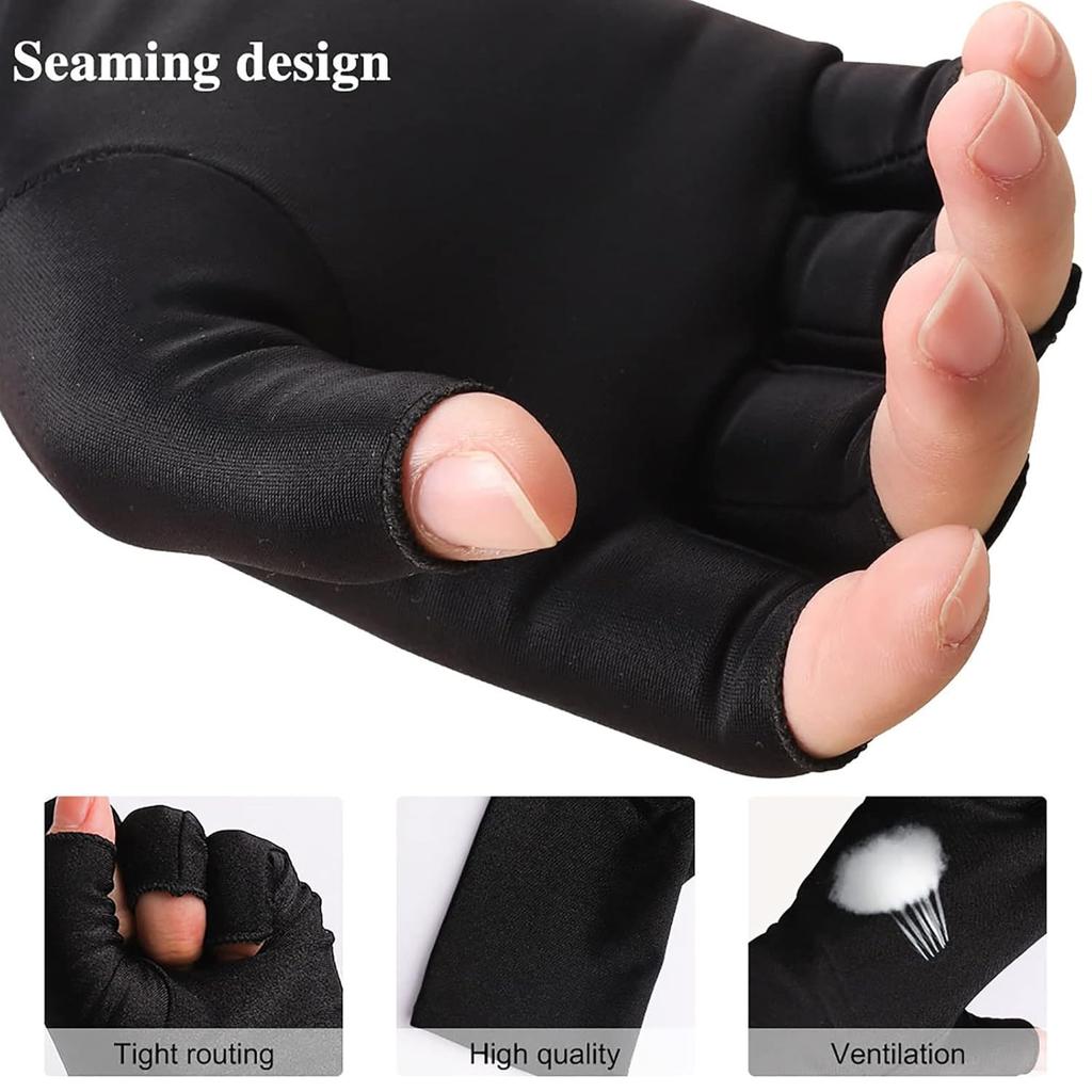 1Pair UV Gloves for Gel Manicures UPF50+ Fingerless UV Light Protection Gloves for Gel Nails Manicure