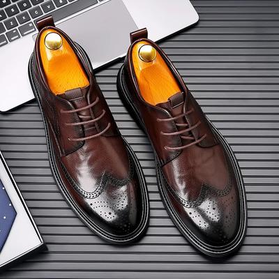 Moda Primavera Zapatos de Vestir Formales de Cuero Genuino para Hombre Estilo Británico Vestido de Negocios para Hombre Zapatos Oxford Brogues de Alta Calidad para Hombre