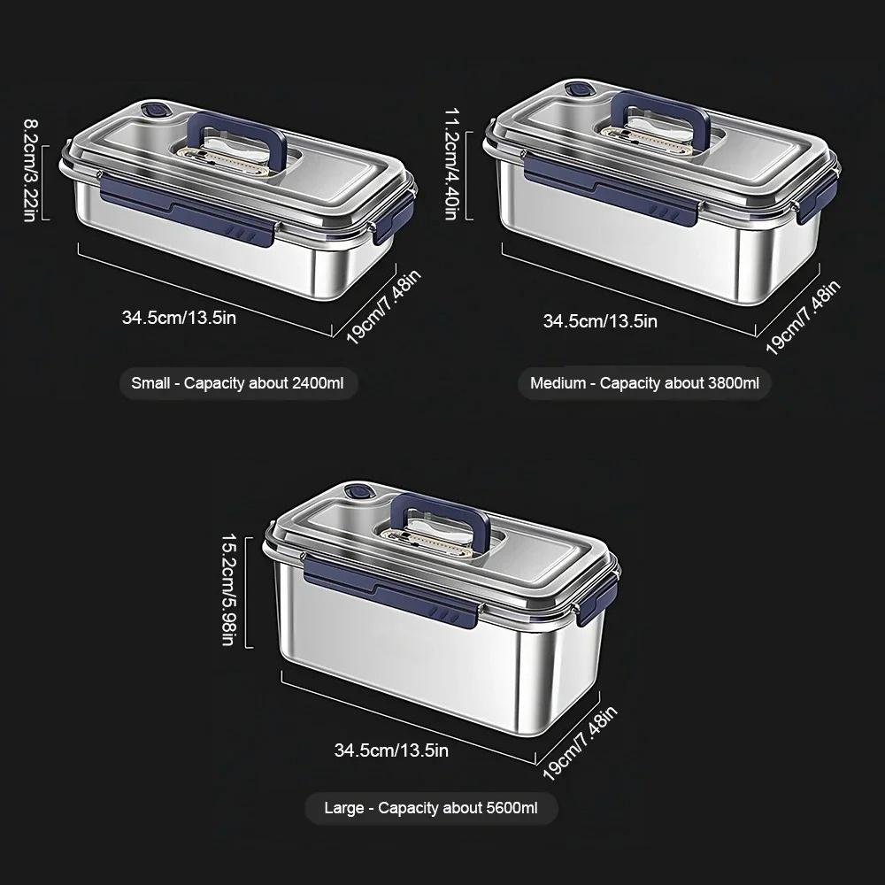 Food Storage Containers with Lids Airtight Food Grade 316 Stainless Steel Large Capacity Leakproof Kitchen Storage Container