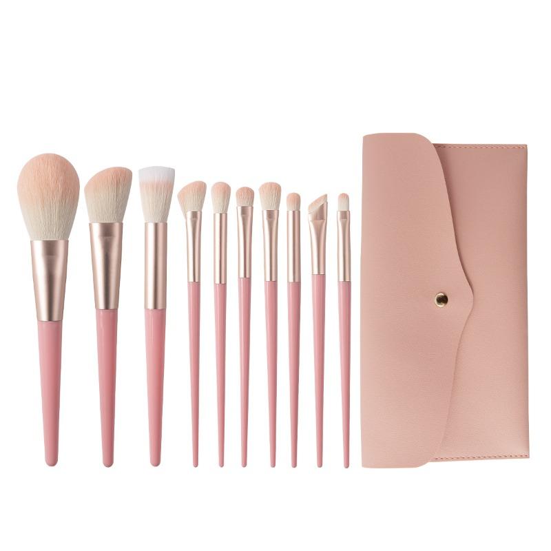10pcs Professional Makeup Brush Set with Accessories for Combination Skin- Featuring Soft Brushes Suitable for Beginners