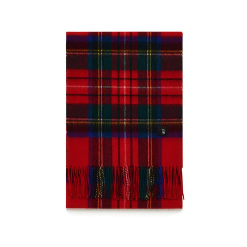 Velsey Wool 100% Check Muffler [Scottish Red]