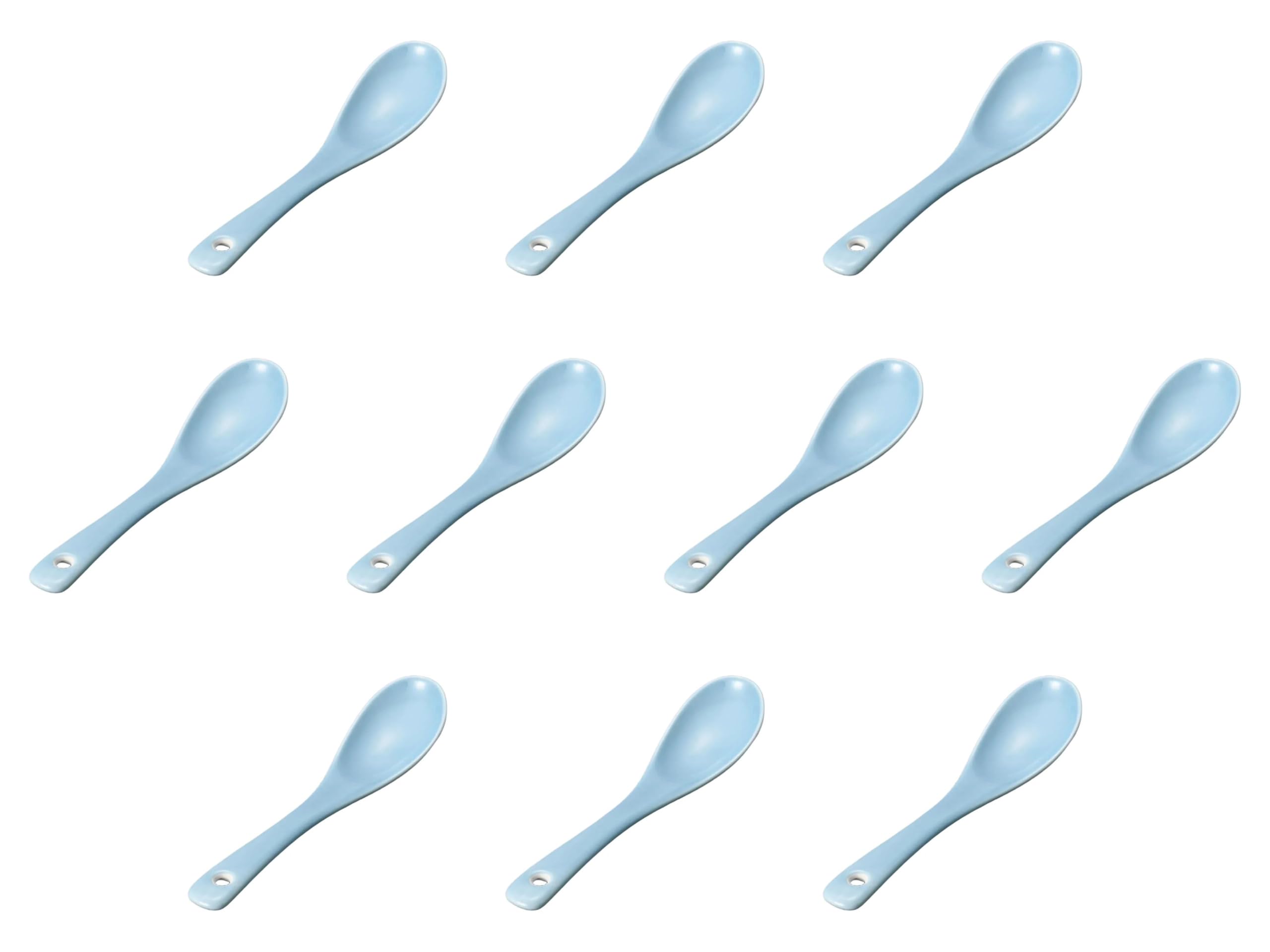 

Набор из 10 синих ложек для жареного риса x Набор китайских ложек Setomonohonpo [17,3 4 см] синий