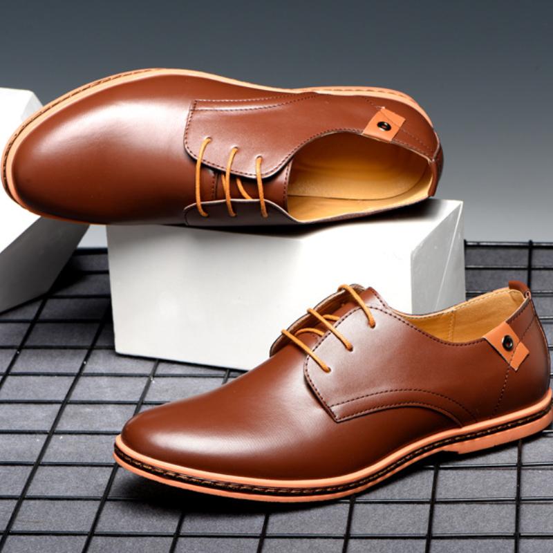 Plus Size 48 Leather Casual Shoes for Men Luxury Brand Designer Sneakers High Quality Casual Business Leather Shoes Men Oxfords