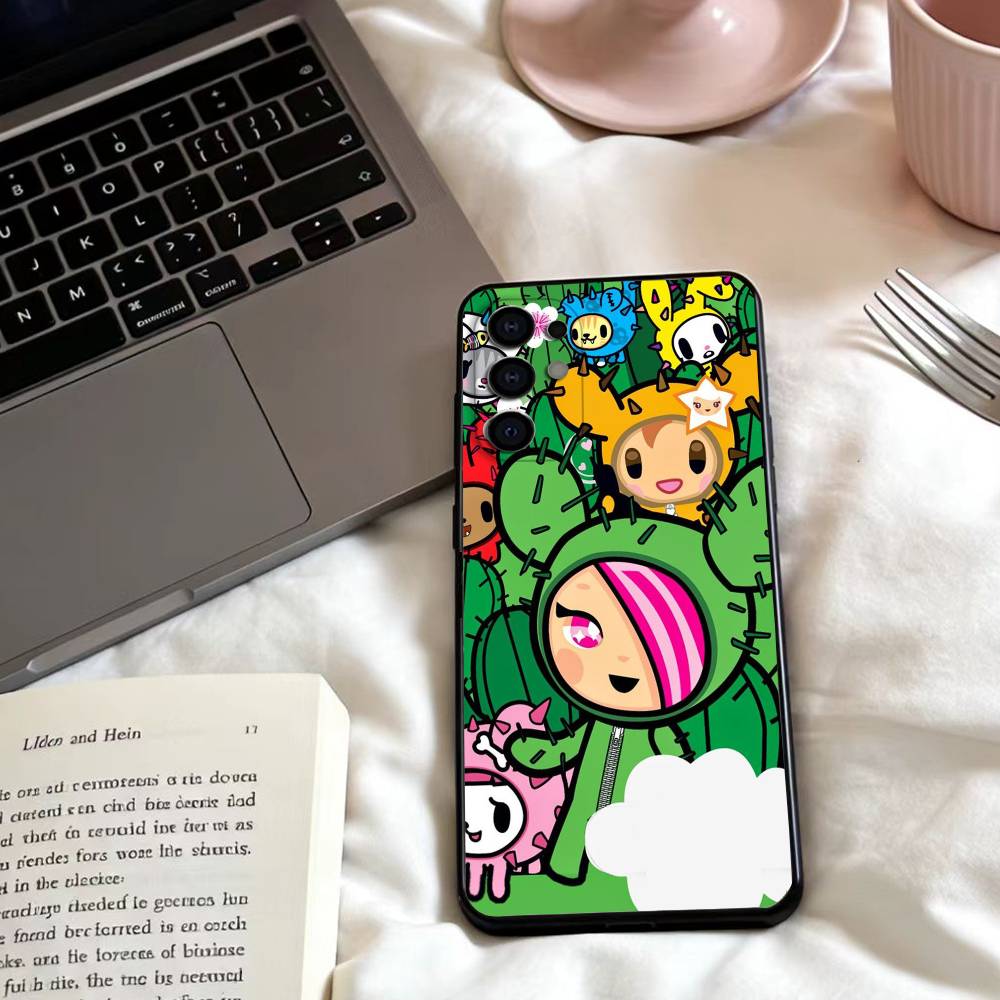 Sweet Edgy Vibe T-Tokidoki Art Phone Case For Samsung S25,24,23,22,30,21,10,9,Ultra,Plus,Lite,FE,4,5 G Soft Black Case