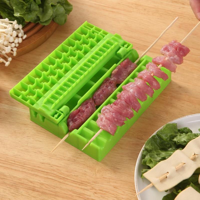 Outdoor Camping Barbecue Meat Skewer Tool Multifunctional Sheep Skewer Machine Vegetables Tool for Home Travel Picnic Grilling