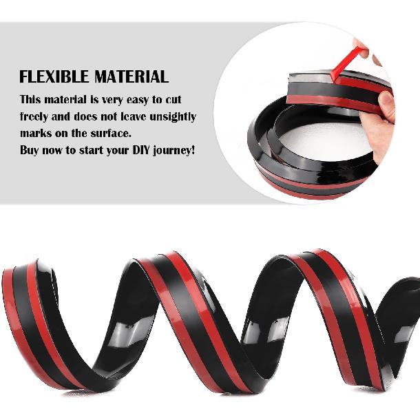 4.9Ft Spoilers For Cars - 3D Glossy Rear Spoiler Wing For Car Decorations - Universal Punch-Free Rubber Trunk Spoiler Lip Fits Car Exterior