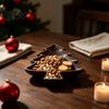 Wooden Candy Holder for Christmas Tree Serving Tray, Nut Dish, Xmas Tree‑Shaped Snack Storage Natural Wood Ornament Bowl Plate, Decorative Tabletop