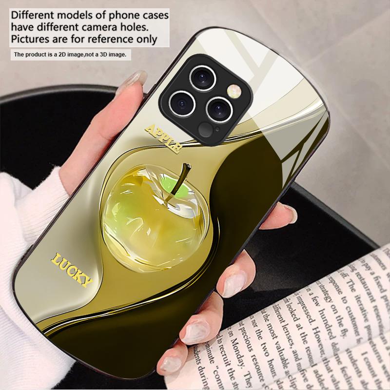 Gradient Crystal Apple For iPhone 16 15 14 13 Plus 12 mini 11 Pro Max XR Xs Max X 7 8 6 6S 2022 20 Elliptical glass phone case