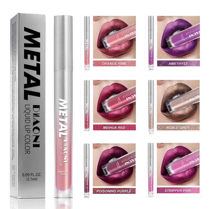 

DIAONI Металлическая Бриллиантовая Жидкая Помада - Нелипкий Перламутровый Блеск 3#