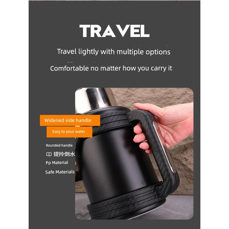 Insulated Kettle, Large Capacity Thermos Cup, Stainless Steel Portable Outdoor Thermos, Travel Car Hot Water Kettle, Cold-Keeping Cup for Home Use