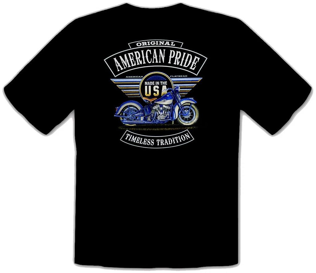 Vintage Biker Panhead Vintage Motorcycle Bike Motorcy Black T-Shirt -386-