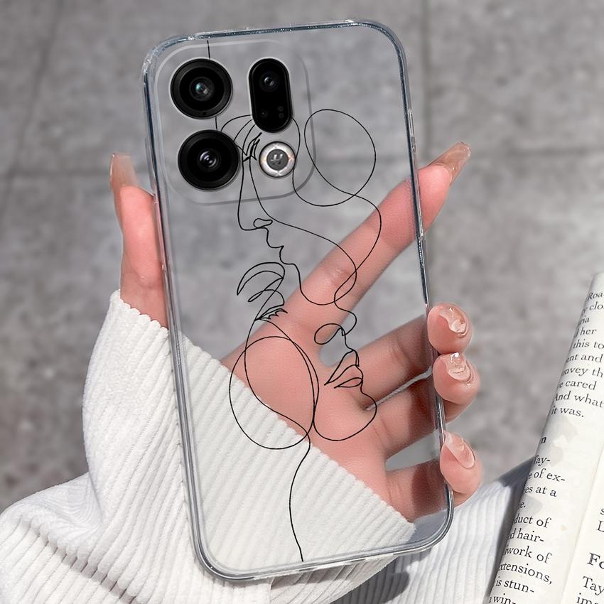 Suitable For Oppo Find X9 X7 X5 Pro X3 X2 Reno11 12 Pro Phone Cover Cute Panda Rabbit Pattern Transparent TPU Dustproof Protective Case For Oppo Shell