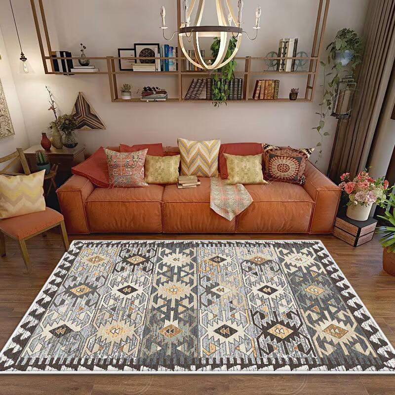 Böhmisch Große Größe Rutschfest Dekoration Zuhause Wohnzimmer Teppich Weich Faltbar Raumdeko Schlafzimmer Teppich Einfache Reinigung Sofa Tischmatte