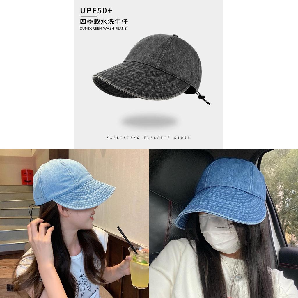 Denim Fedora Hat For Women With Uv Sun Protection And Adjustable Fit For Outdoor Fashion