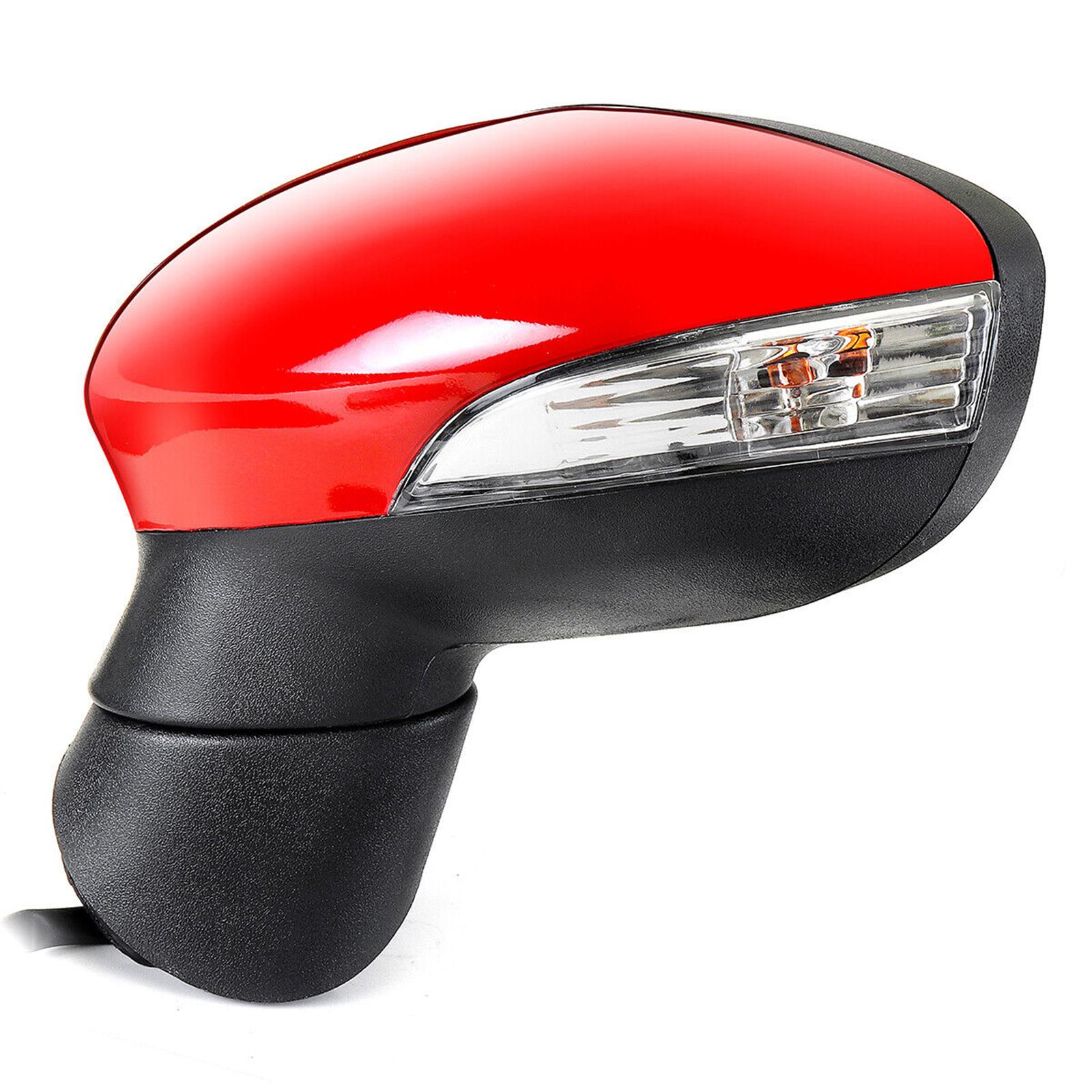 Kolip Car Rearview Mirror Assembly, Electric Door Wing Mirror With High Brightness LED Turn Light Left Passenger Side Compatible With MK7 2008-2012 чёрный/красный